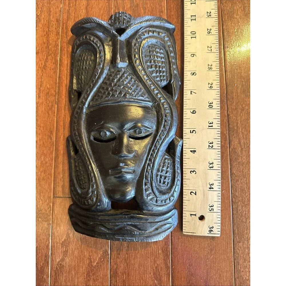 Handmade African Wooden Tribal Mask Wall Hanging‎ Home Decor Dark \Brow